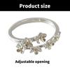 Elegant Irises Flower Adjustable Rings Silver Color Adjustable Rings Highlighting Elegant And Stylish Floral Designs