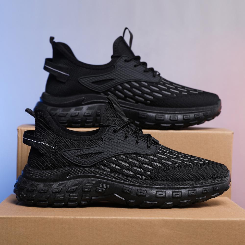 Spring New Fly-woven Trend Coconut Shoes Platform Dad Shoes Casual Running Breathable Versatile Lightweight Men's Shoes