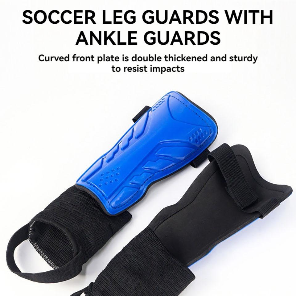 Loogdeel Kids Youth Adult Soccer Shin Guards Shock-Absorbing Football Shin Guards Adjustable Straps Athlete Supplie Calf Protect 1