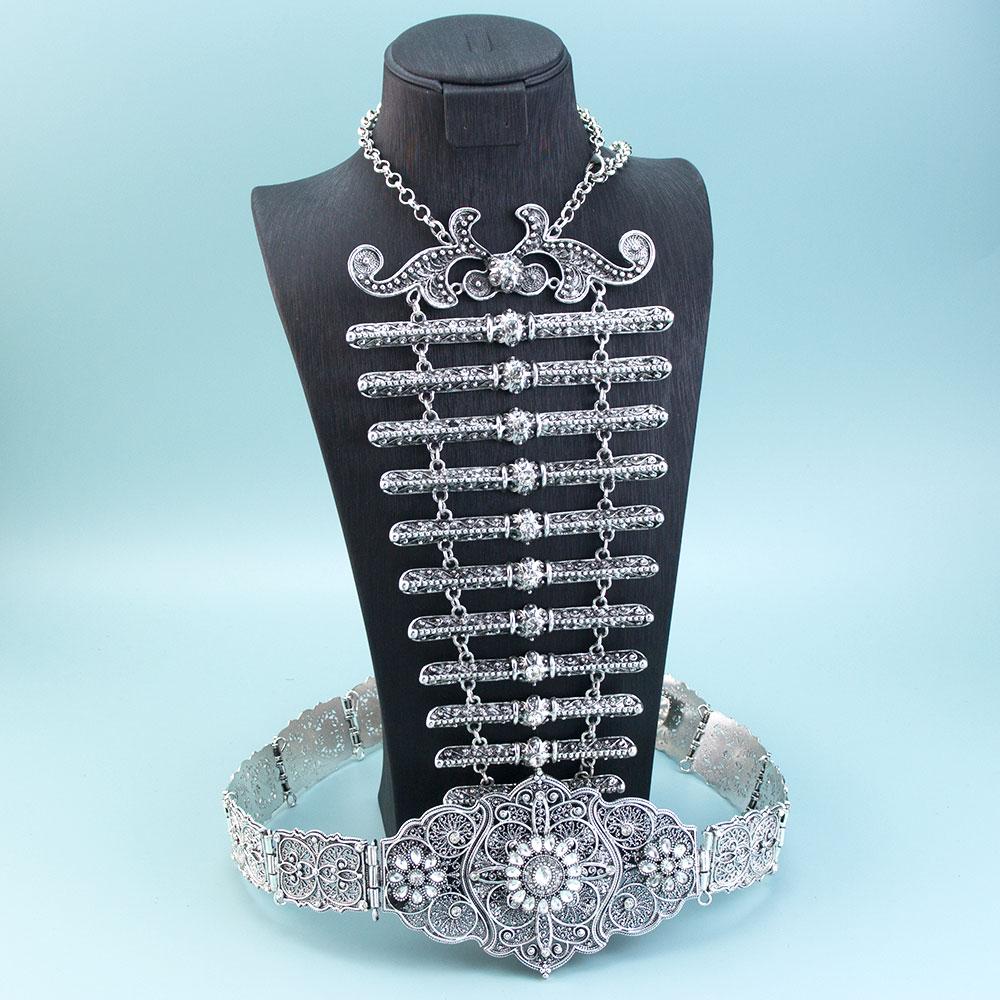 

Славянский Кавказ Свадебные Ювелирные Наборы Турки Женское Платье Пояс Нагрудник Ожерелье Этнические Казахские Аксессуары Поясная Цепочка