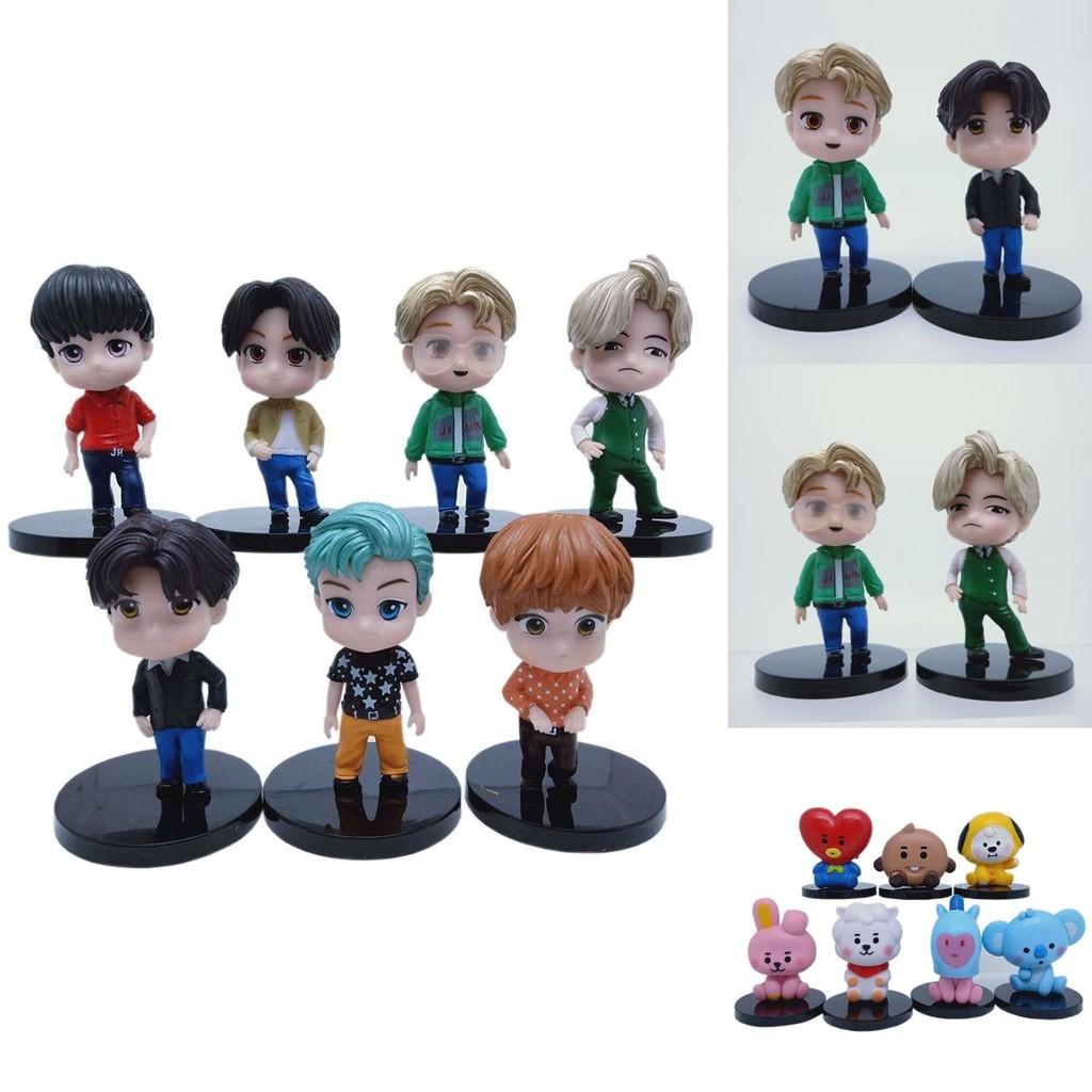 Exquisite 7pcs Set Of Kpop Bangtan Boys Star Figure Dolls For Unique Decor