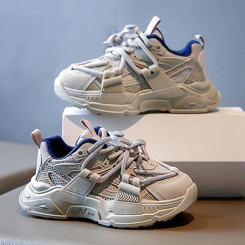 Children's Sports Shoes Spring and Autumn New Girls' Dad Shoes Breathable Mesh Casual Versatile Boys' Running Shoes Tide