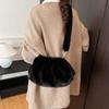 Winter Texture Simple Crossbody Bags Faux Mink Wrinkle Cloud Shoulder Bags Women Fashi Fluffy Versatile Casual Storage Bags