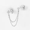 Fashionable Chain Synthetic Zircon Earrings, Elegant and Minimalist Eye-catching Jewelry, Suitable for Daily Wear and Gift Giving