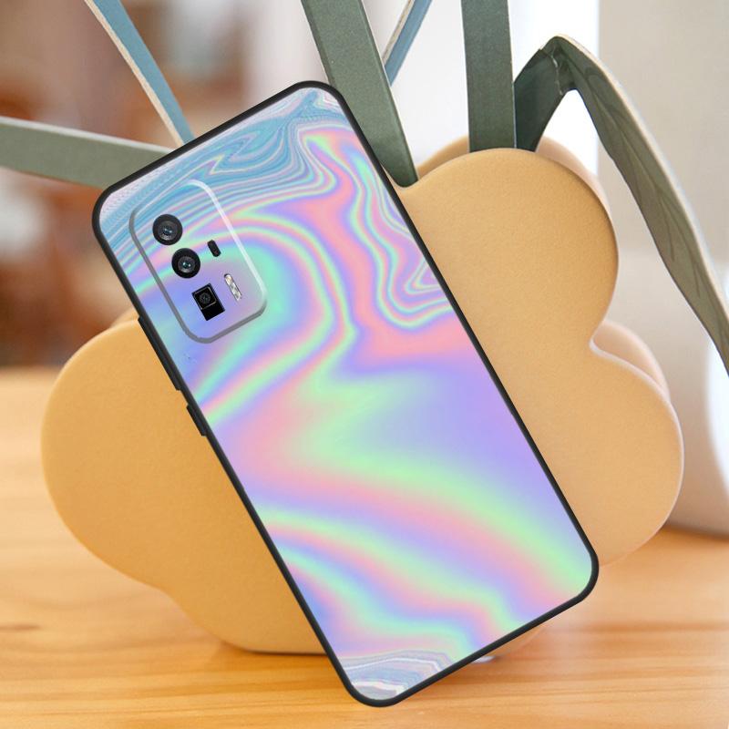 Rainbow Holographic Iridescence Case For POCO F6 Pro X6 X5 X3 F3 F5 M6 M5s Xiaomi 13T Pro 11T 12T 12 13 Lite 14 Ultra Cover