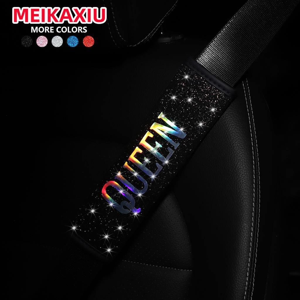 QUEEN Women decorated with glitter colorful Blingbling car seat belt cover Shoulder sleeve Car interior supplies seat belt