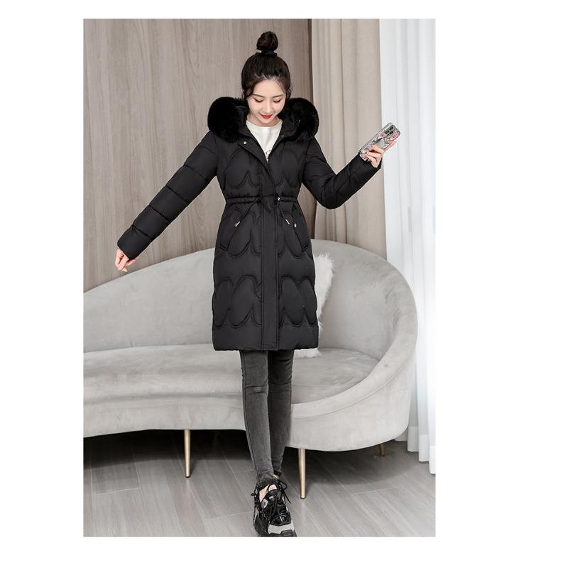 Down Jacket for Women Winter New Style Large Fur Collar Mid-length Thickened Waist Coat