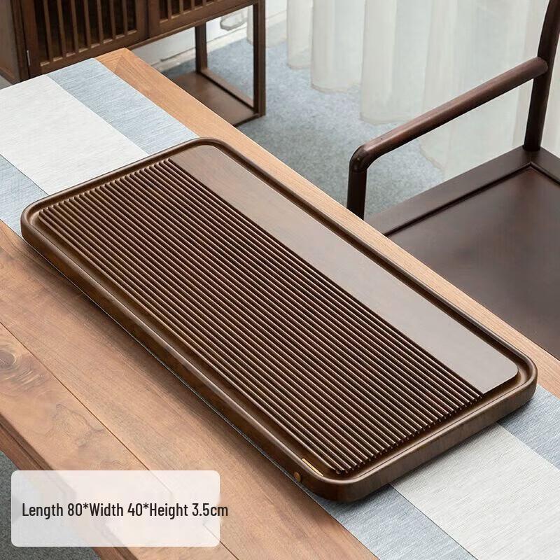 High-end Bakelite & Bamboo Tea Tray with Drainage