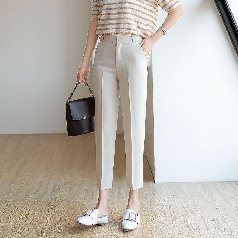 

Свободные и удобные повседневные брюки прямого кроя с девятью точками на весну XXXL бежевый