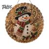 Outdoor Christmas Tree Decor Faux Pearl Art Kit, DIY Rhinestone Gem Painting Craft, Santa Festive Home Items Stocking Elk Pattern Hanging Suncatcher