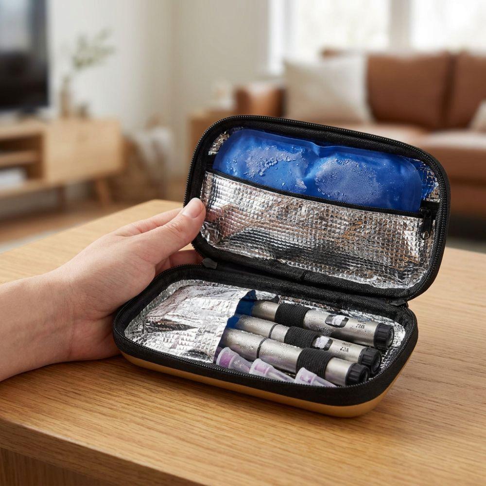 Thermal Insulated Liner Insulin Cooler Travel Case Pill Cooler Bag  For Home Outdoor Camping