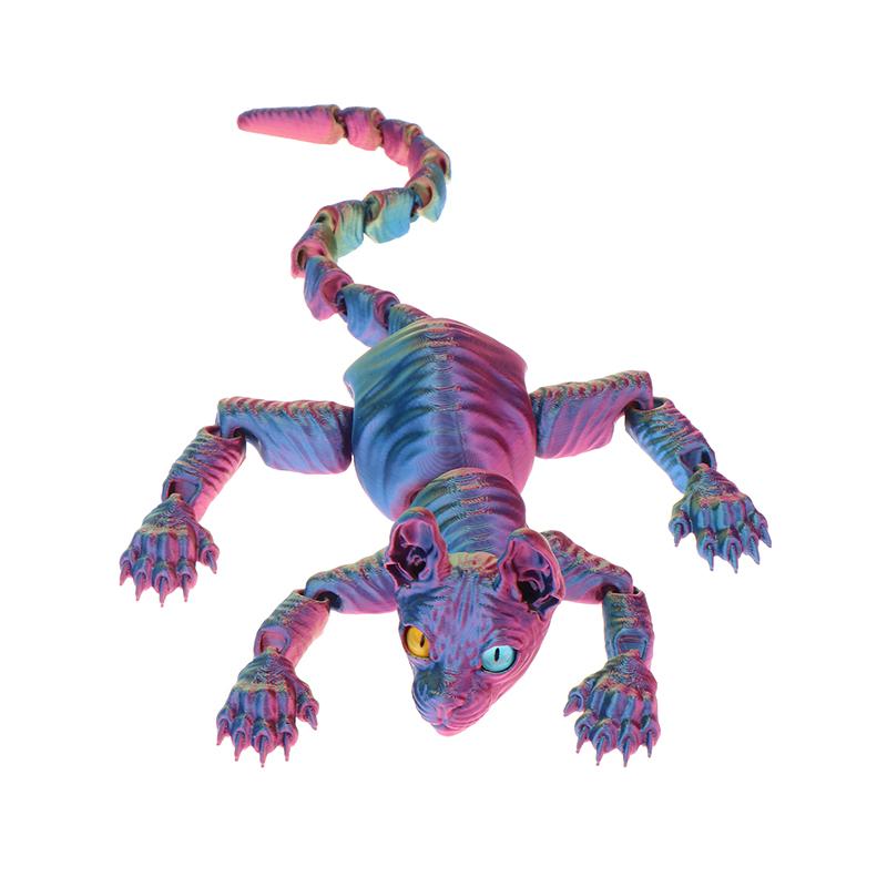 3D Printed Sphinx Cat 3D Printed Animal Toys Realistic Hairless Cat Figurines Articulated Cat Toys Cute Kitten Toys For Cat Love