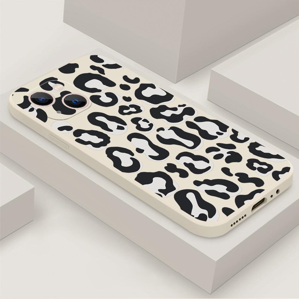 European and American leopard print mobile phone case Apple 17/16promax straight edge soft case iphone15 all-inclusive anti-drop 14p fashion