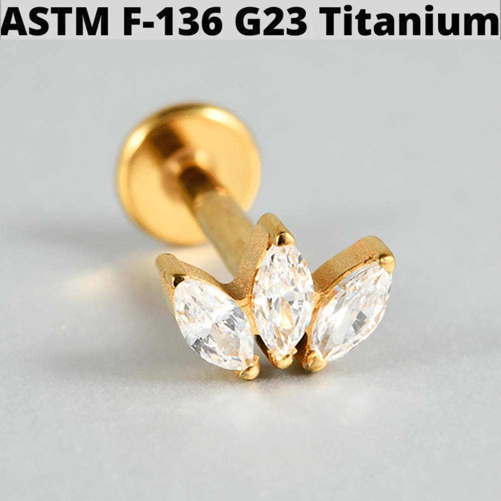 1PC G23 Titanium Butterfly Internal Thread Labret Lip Rings Cross Snake Ear Cartilage Tragus Helix Earring Lobe Piercing Jewelry