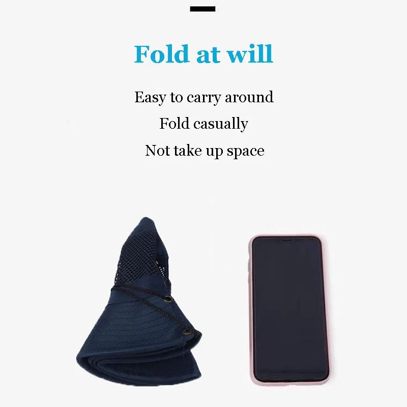 Men and Women Outdoor Use Beach Seaside Sun Hat Shade Breathable Bucket Hat Male Summer Fishing Trekking Collapsible Mesh Fisherman Caps
