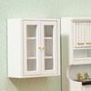 Dollhouse Wall Cabinet Realistic Clear Glass Door Mini 1/12 Doll House Miniature Wall Cabinet Model Simulation Furniture Accessories for Bathroom