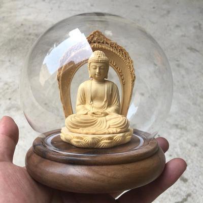 1 Stück Massivholz Buddha Statue Ornamente Feng Shui Ornamente Holzschnitzerei Handwerk Wohnzimmer Heimdekoration Skulptur Statue