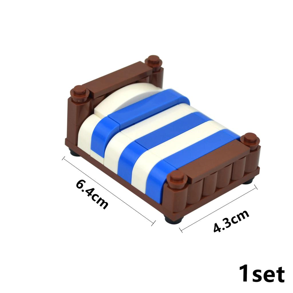 City Furniture Bed Series Creative Bricks TV Kitchen Bedroom Bathroom Parts Basketball Stand DIY Kits Kids Toys Building Blocks