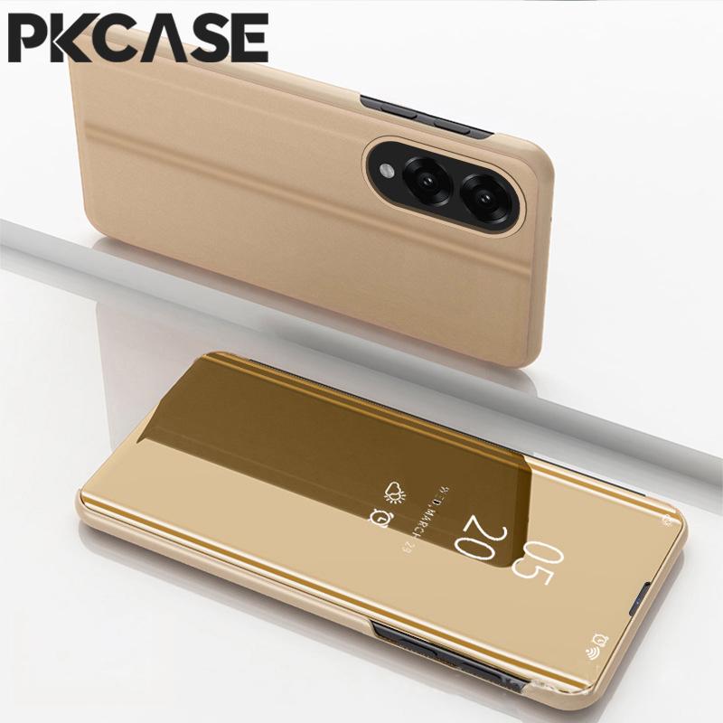 PKCASE Smart Mirror Flip Phone Case for Samsung S26 S25 Edge S24 S23 Ultra FE Plus Shockproof Back Cover for Galaxy A17 A07