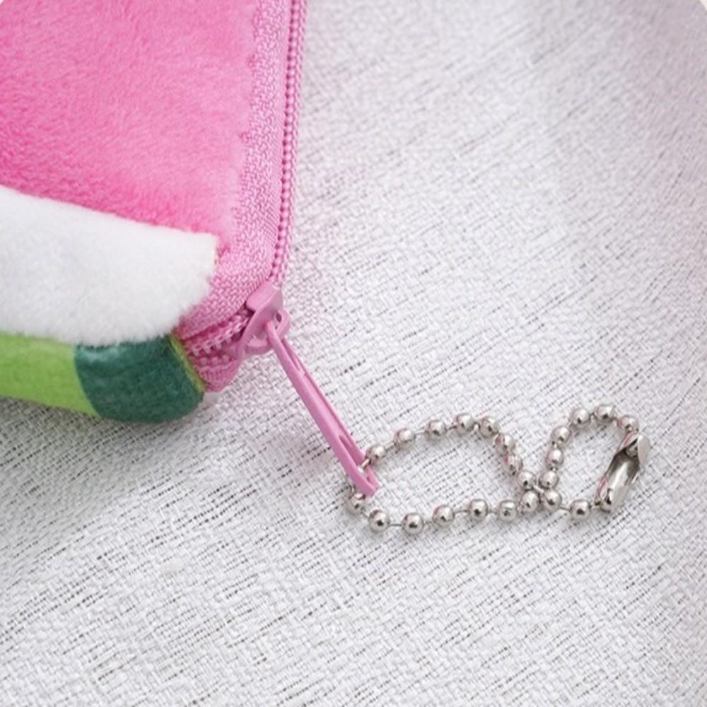 Cute Watermelon Coin Purse Zipper Cartoon Mini Card Bag Funny Plush Fruit Wallet Women