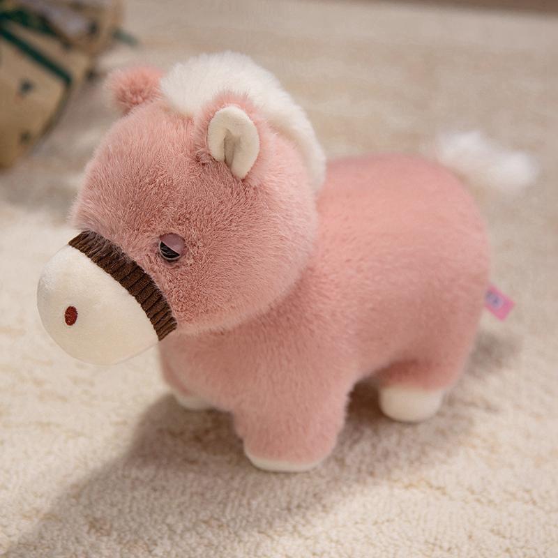 

Latest Real Life Horse Plush Dolls Stuffed Animal Tall Superior Quality Super Realistic Horse Plush Playthings Classic Birth Date Present 25cm рожевий