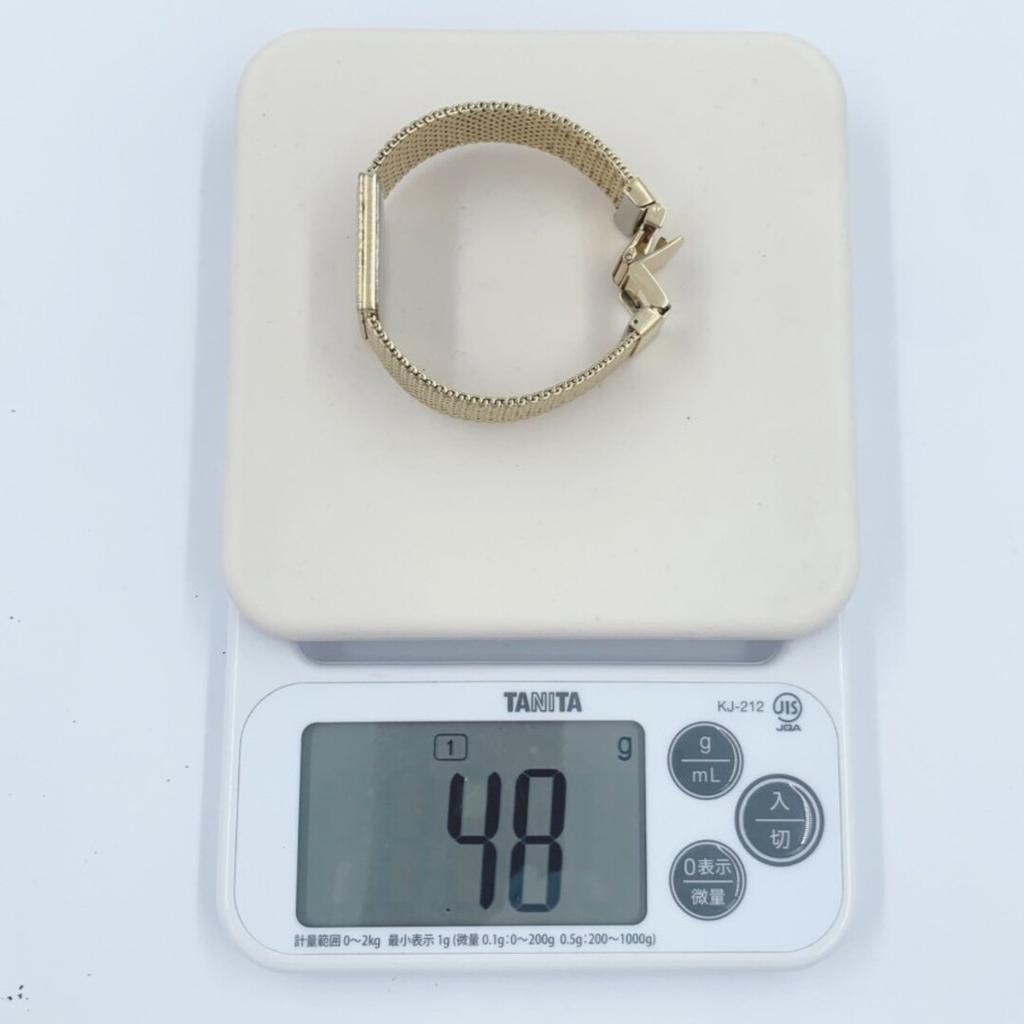 Working Good SEIKO Dolce 9531-5100 Quartz Square Roman Gold Dial Analog Mesh Strap Women's Watch 3-Hand