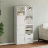 VidaXL Side Cabinets 4 Pcs ODDA White 40x24x79 Cm Solid Pine Wood, Cabinet, Sideboard, Kitchen Storage Furniture, 3365353