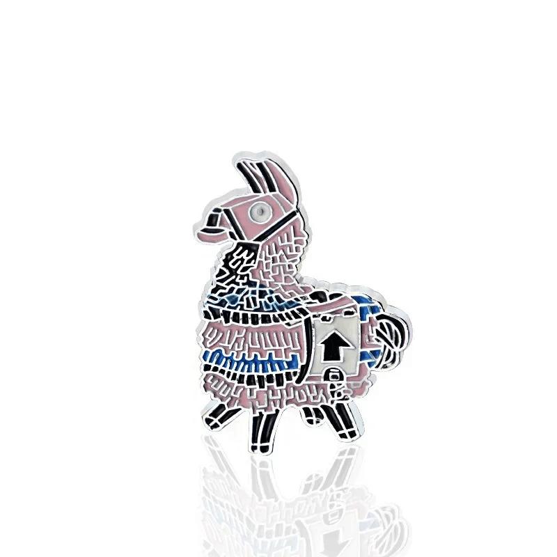 Fortnite Game Alpaca Parachute Keychain Metal Badge Pendant Fans Gift Cosplay Props