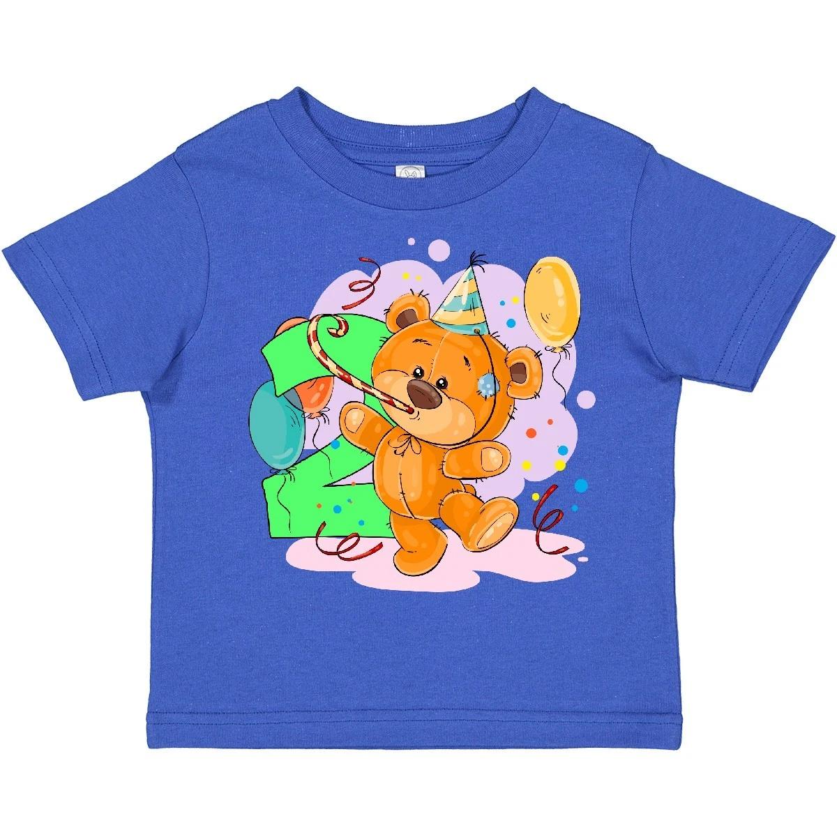 Inktastic 2nd Birthday Teddy Bear Toddler T-Shirt Second Child Preschooler Kid 100
