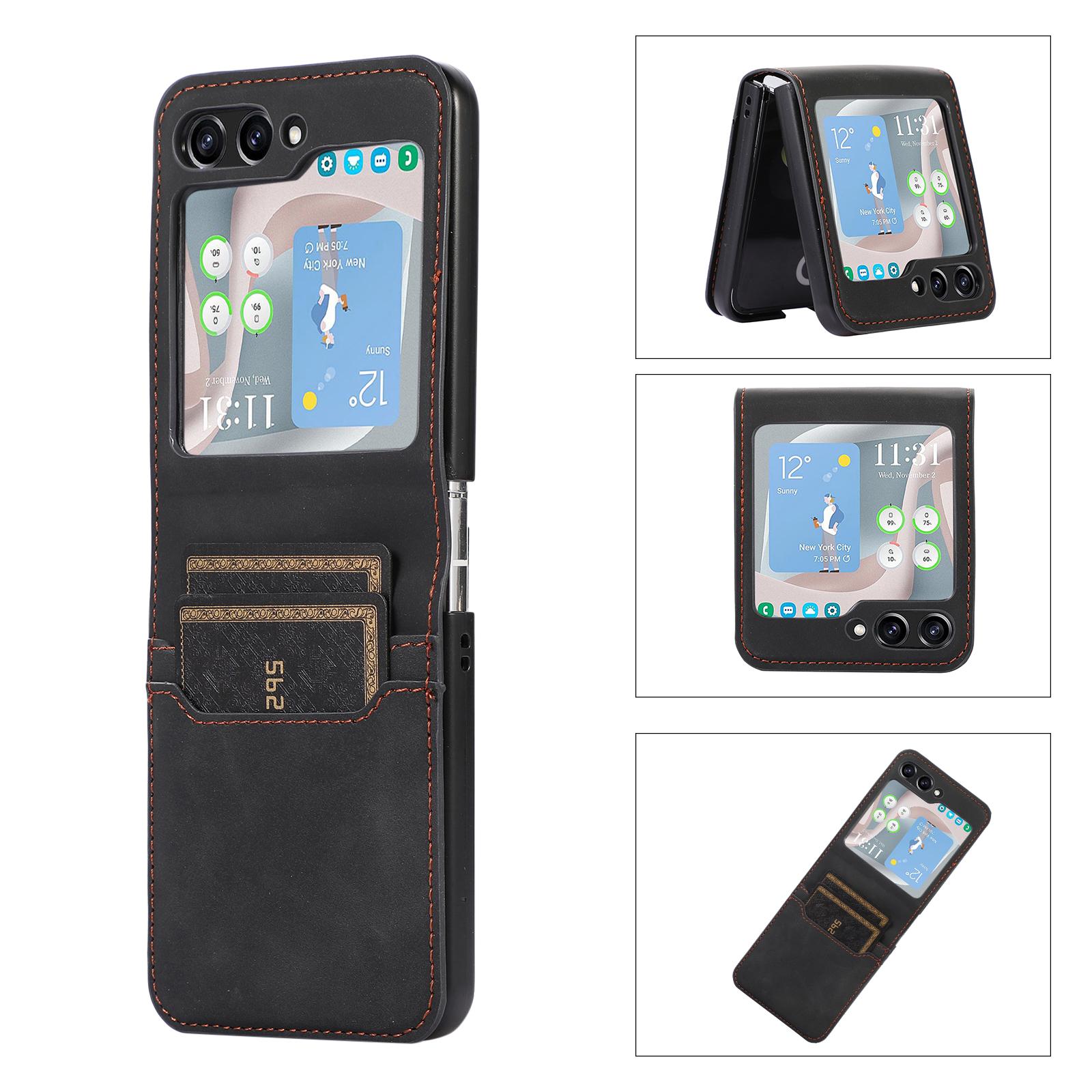

Leather Wallet Case For Samsung Z Flip 7 FE 6 5 4 3 5G Galaxy Z Flip6 Luxury Card Holder Phone Bag Flip Book Cover Funda Etui Samsung Z Flip 3 чёрный