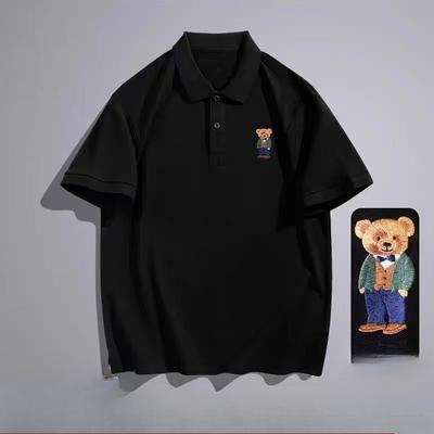 Embroidered Fashion Breathable Moisture Wicking Men's Loose Fit Polo Shirt - Wrinkle Resistant Casual Athletic Short Sleeve Neck Shirt
