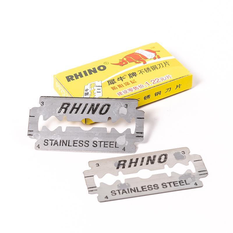 

Лезвия для бритвы Rhino из нержавеющей стали, двусторонние - 100 штук