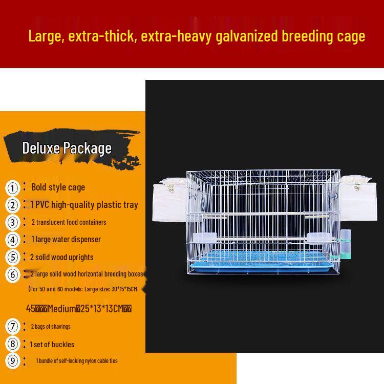 Galvanized Large Parrot & Budgie Cage for Breeding & Flying