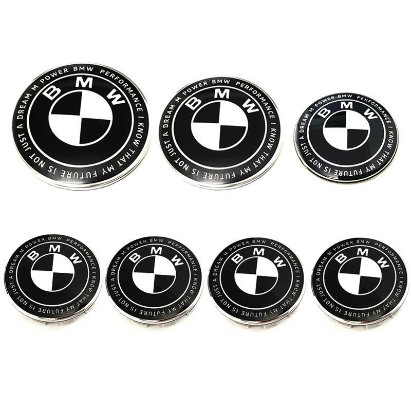 7Pcs 82mm 74mm 56mm 45mm Used For The 50th Anniversary Of BMW/new Black And White Badge ABS Badge For Wheel Rim And Hub Cap npdf01