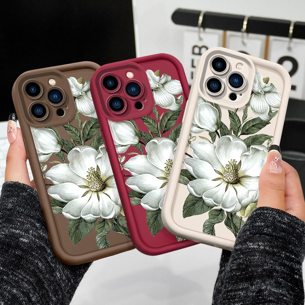 Magnolia Flower Phone Case For IPhone 13 12 11 Pro Max Mini 7 8 6 6S Plus X XS XR SE 2020 2022 Staircase Soft Cover