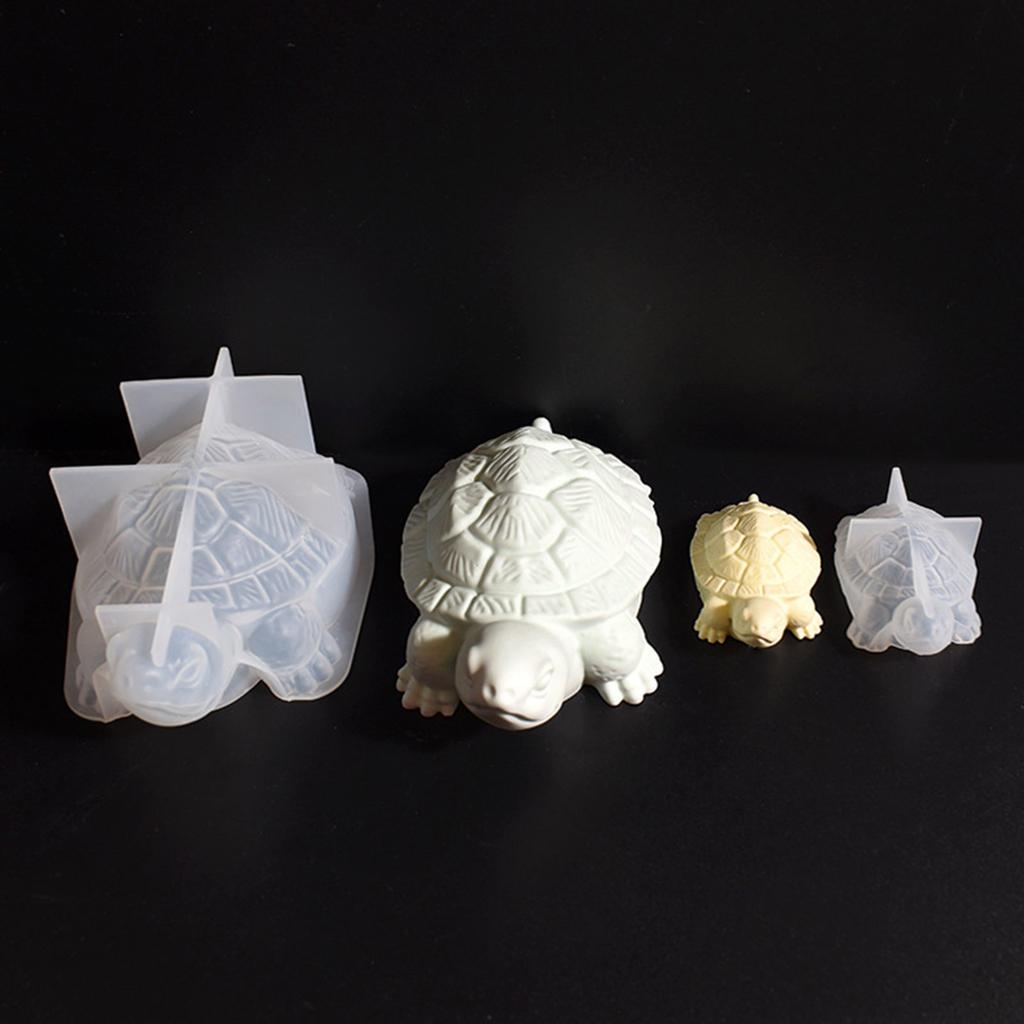 2Pcs Lovely Turtle Figurine Silicone Mold Set High Quality Durable Material Ideal for Crafting and Home Decor Projects