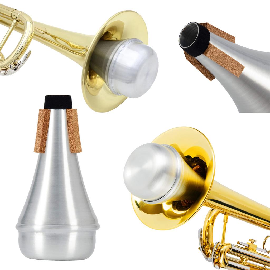Trumpet Mute,Lightweight Aluminum Mini Trumpet Practice Mute Silencer for Jazz,Beginners and Students