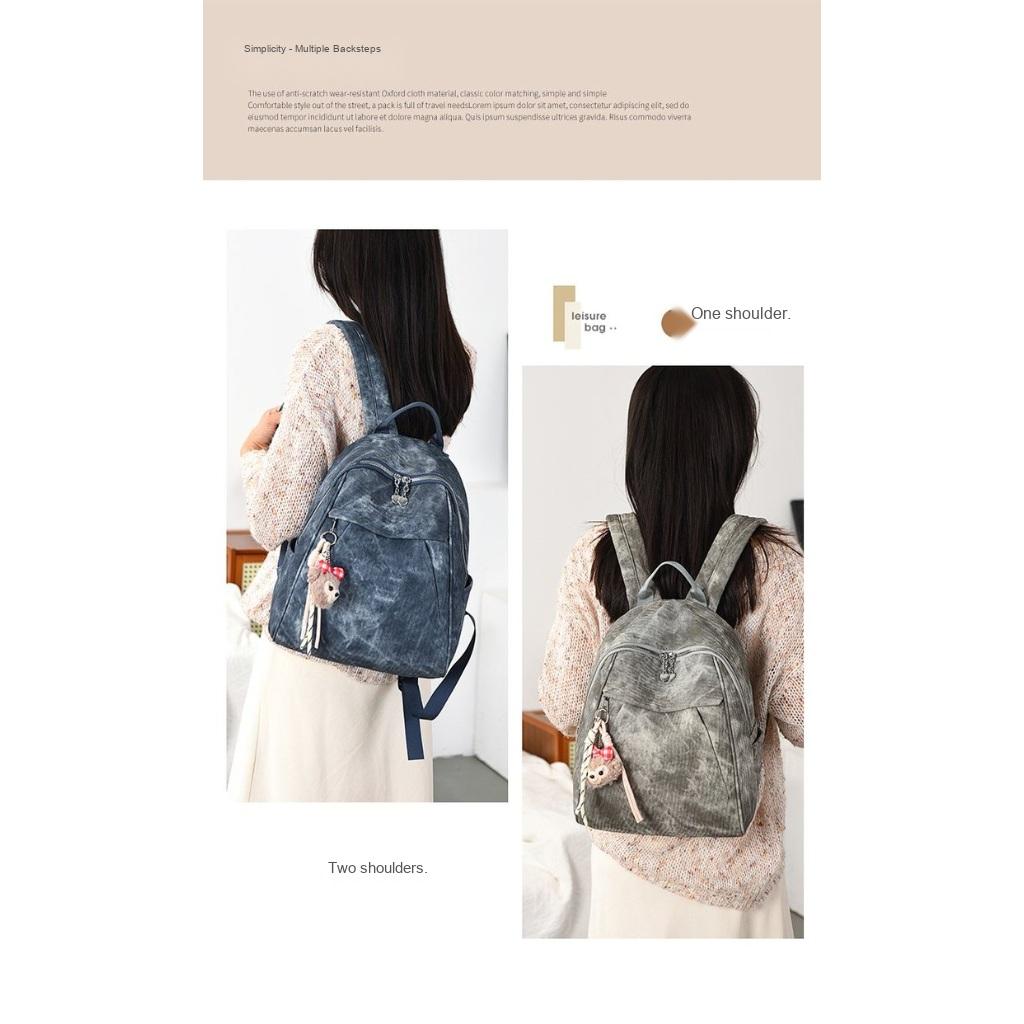 Backpack Women PU Vintage Lightweight Large Capacity Multi Compartment Commuting Travel Daily