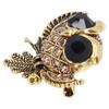 2pcs Gold-Tone Alloy Owl Brooch Pin Rhinestone Crystal Crystal Owl Lapel Pin  For Women