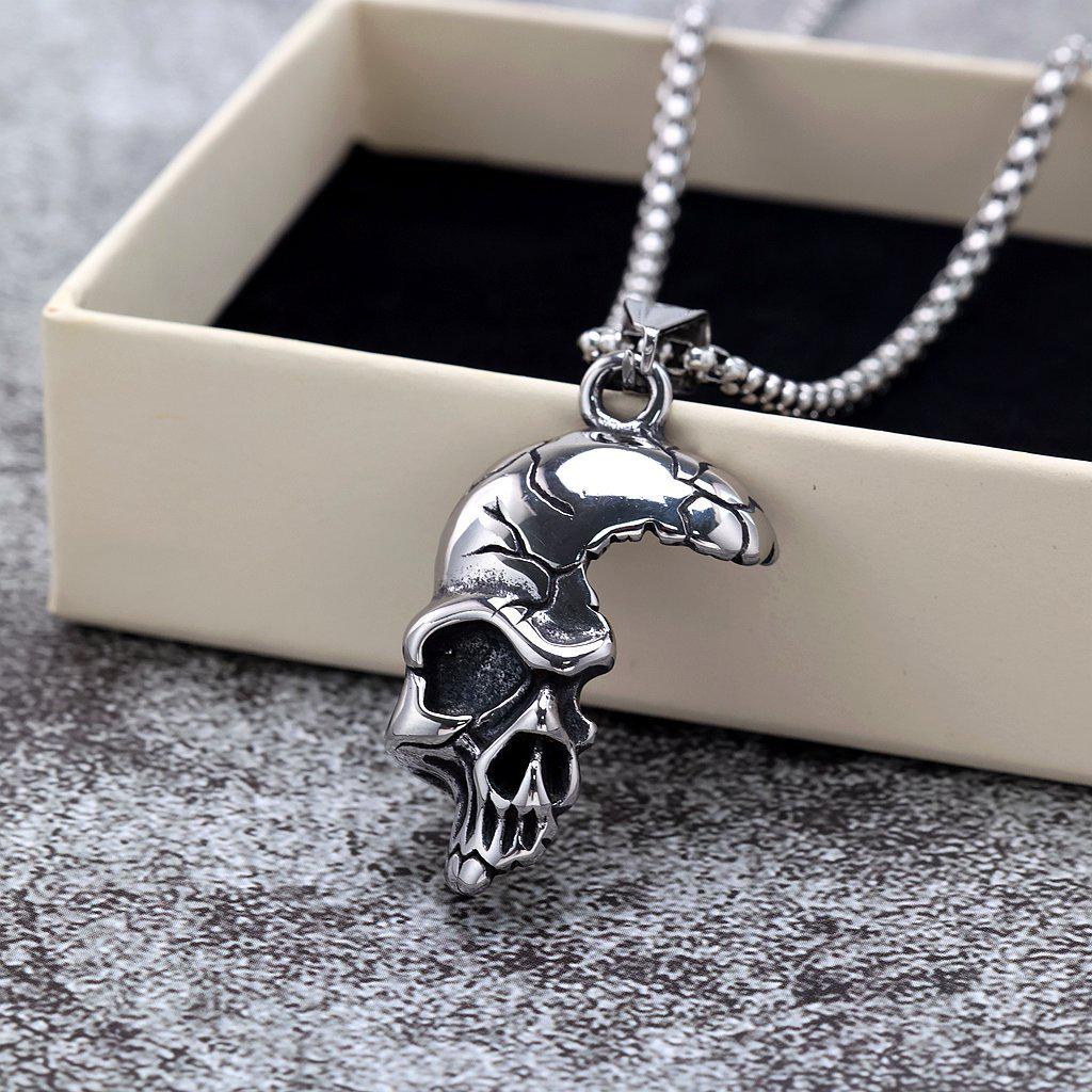 Men's Retro Stainless Steel Skull Pendant Necklace
