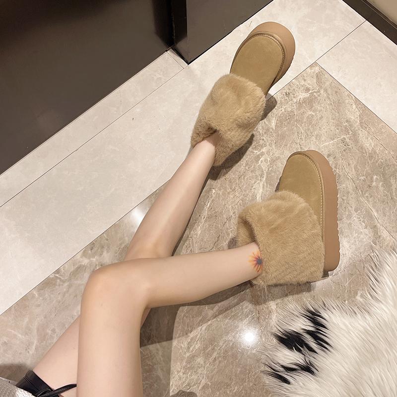 Fashion Women Thickened Imitation Mink Fur Plush Leg Warmers Boots Cover Warm Leggings Boots Mid Length Socks Harajuku Party Accessories