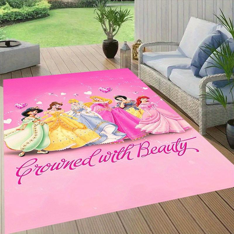 1pc Princess Pattern Area Rug Soft Flannel Floor Mat for Living Room,Office,Bedroom and Carpet,Sofa Coffee Table Floor Mat
