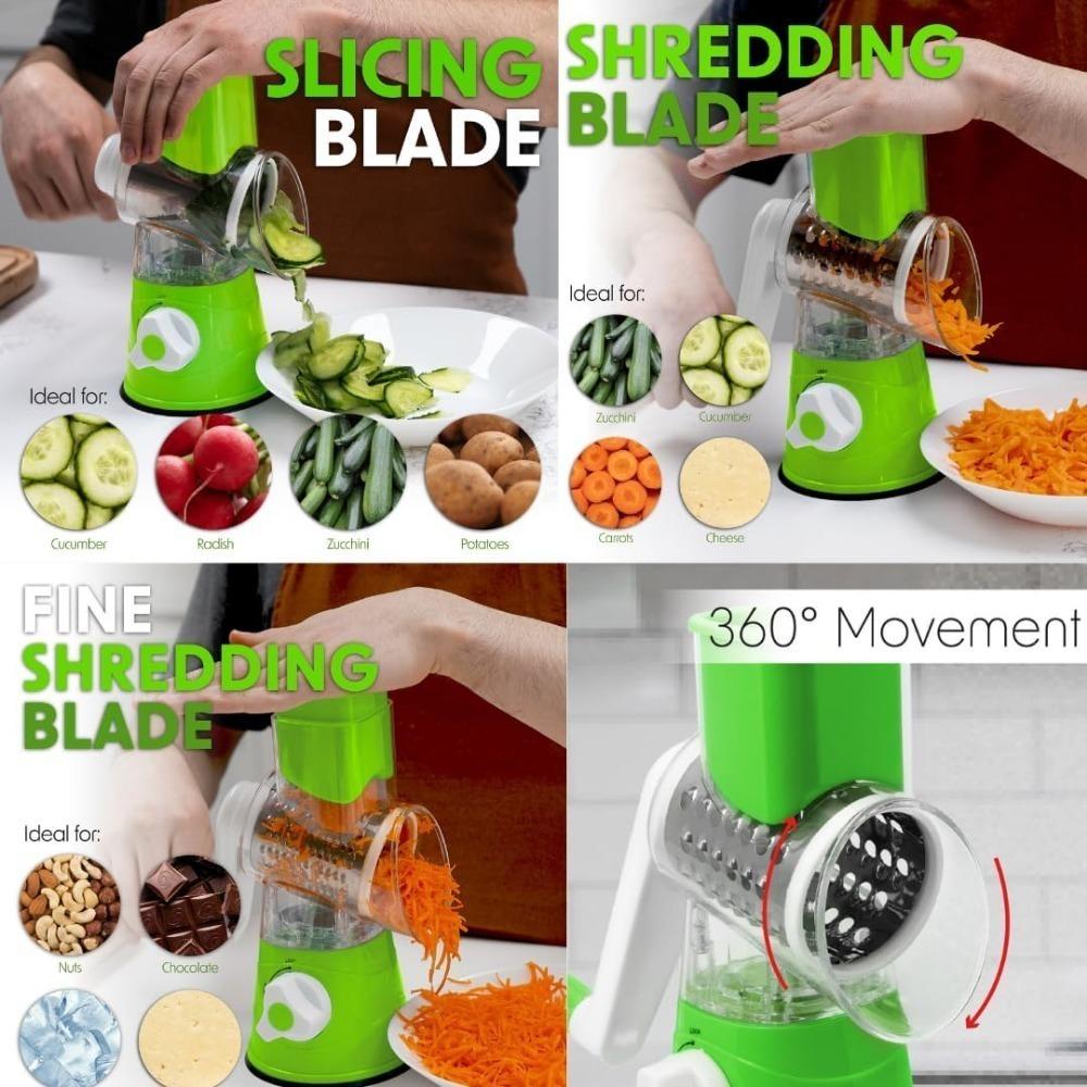 1pc Portable Manual Vegetable Cutter Slicer Multifunctional Round Rotate Mandoline Slicer Potato Cheese Kitchen Gadgets
