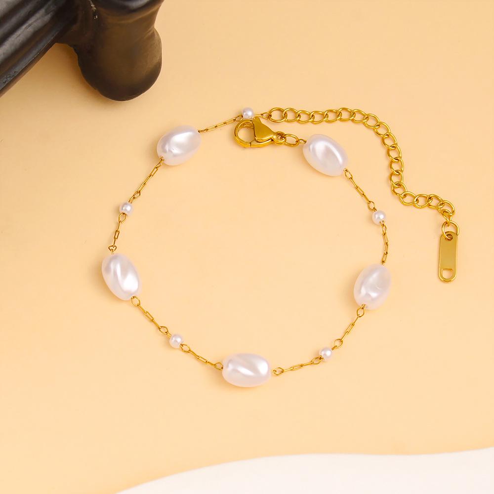 Retro Pearl Beaded Bracelet Necklace - Elegant Light Luxury Collarbone Jewelry