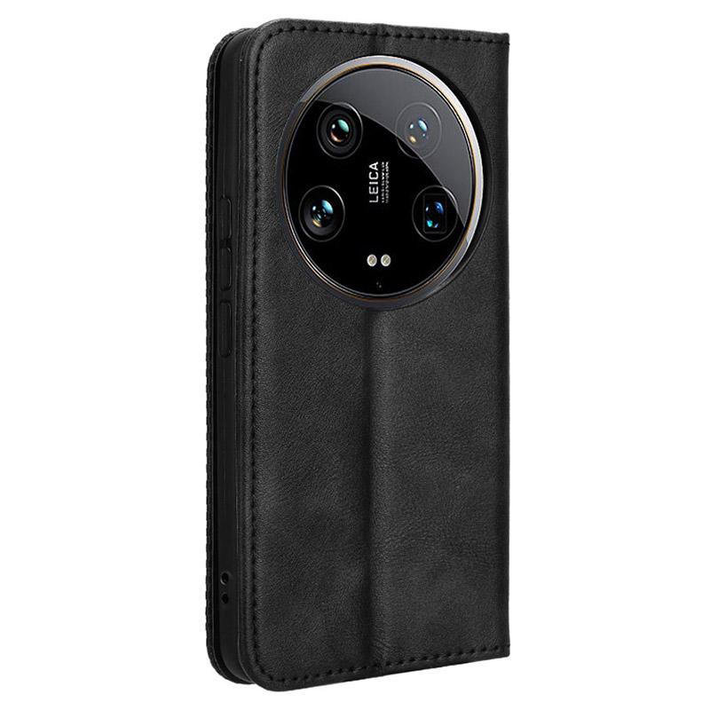 For Xiaomi 14 Ultra Case Vintage Leather Magnetic Flip Phone Cover