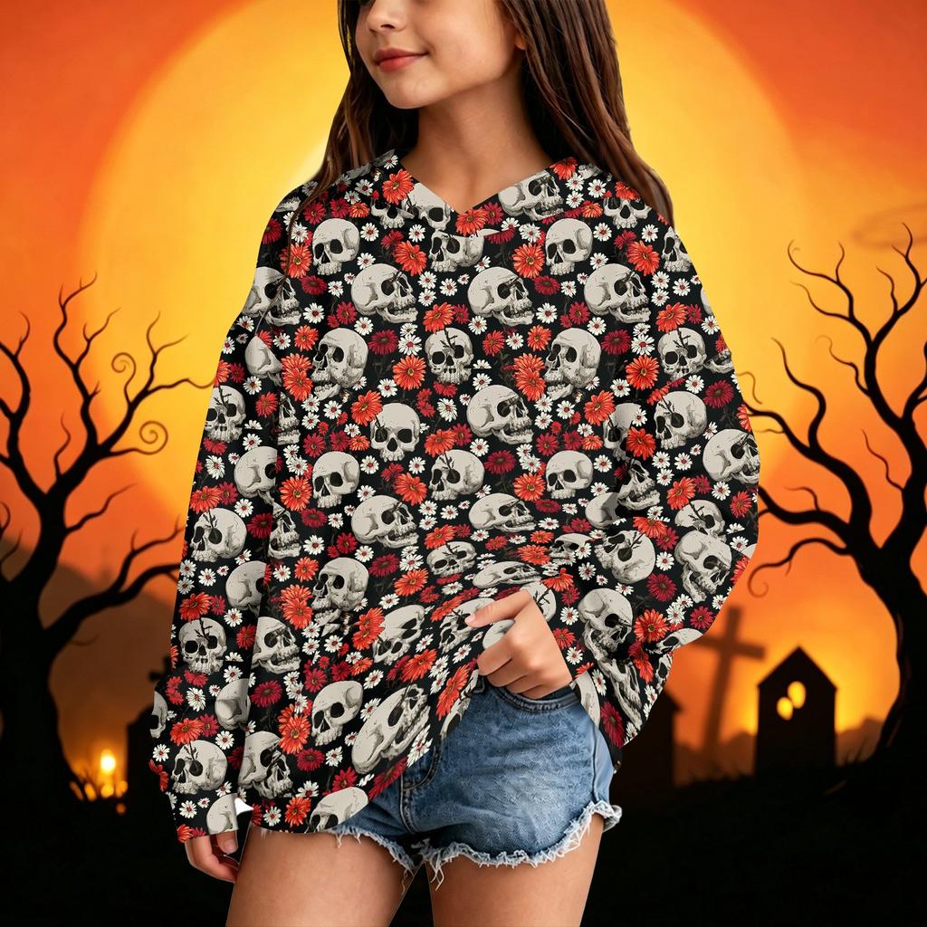 Kids Halloween Casual Printed Hoodie for Boys and Girls