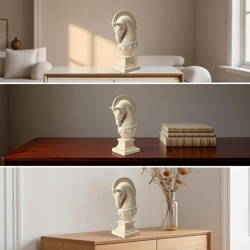 Horse Head Bust Tabletop Decor Resin for Bookshelf