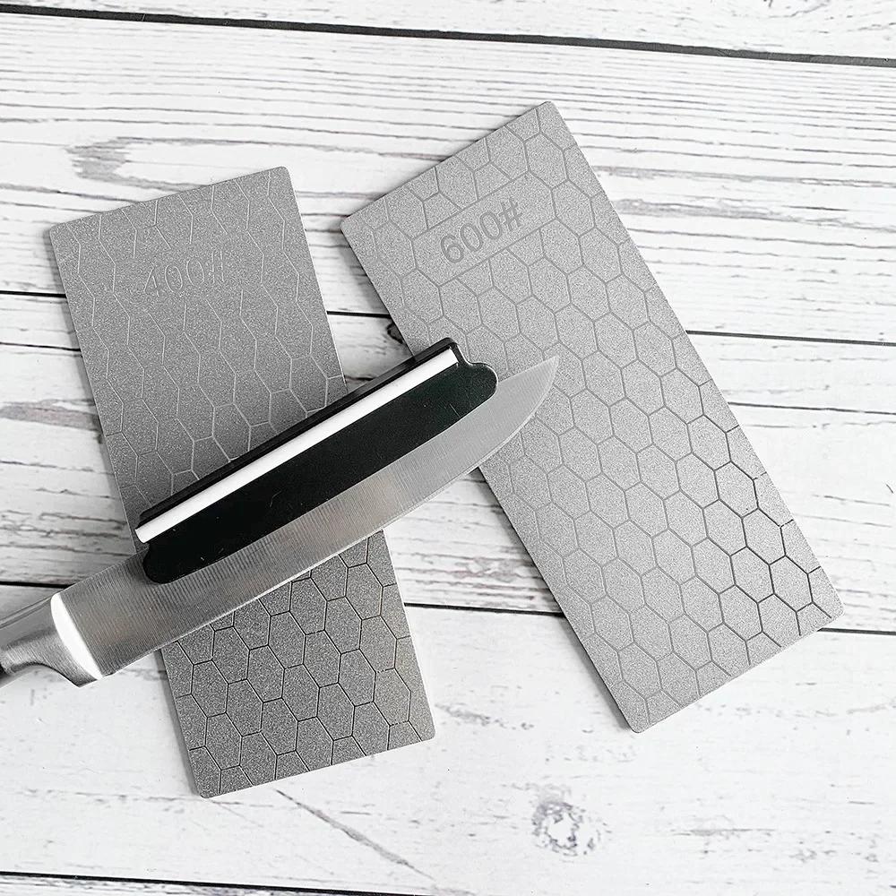 600/1000/800 Grit Diamond Knives Sharpening Stone Grindstone Non-Slip Knife Sharpener Ultra-thin Honeycomb Surface Whetstone