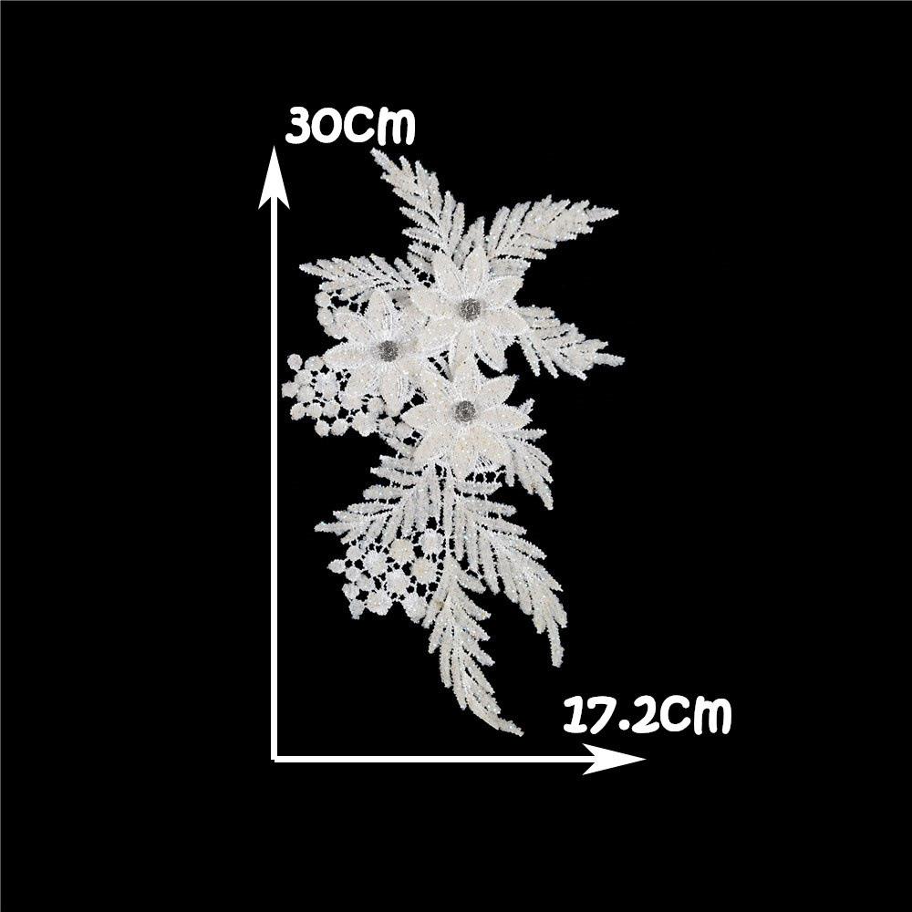 Hollow Rhinestone Beads 3D Lace Embroidery Embroidery Applique Flower Clothing Accessories Fashion Simple Style