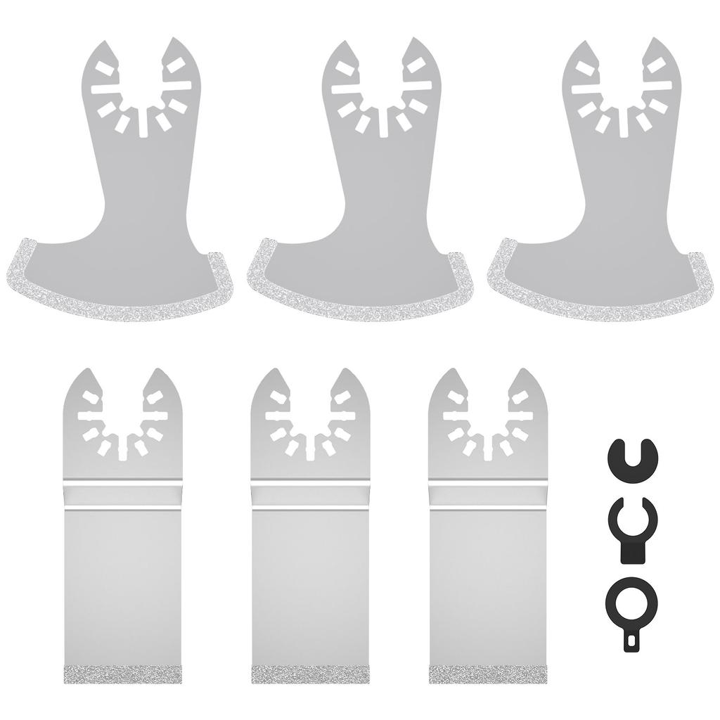 6 Pcs Diamond Oscillating Blade Efficient Multi Tools Blades Kit Practical Grout Removal Tool Oscillating Saw for Removing Grit